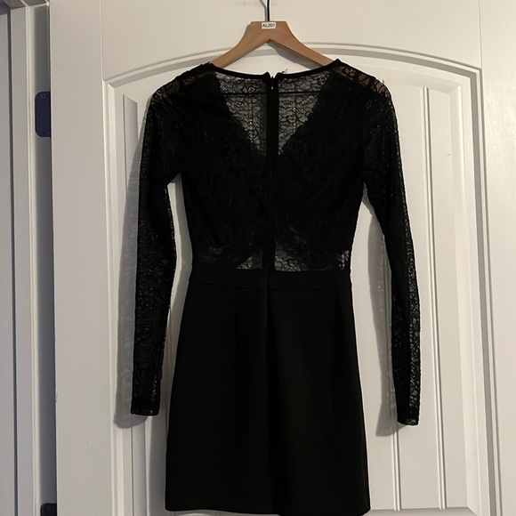 Lulus Late Night Look Black Lace Long Sleeve Cutout Bodycon Mini Dress - Picture 4 of 6